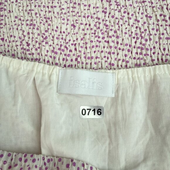 Isalis Puff Sleeve Smocked Ruffle Hem Square Neck Polka Dots Mini Dress Women S‎ - Picture 3 of 10